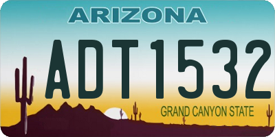 AZ license plate ADT1532