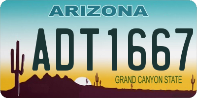 AZ license plate ADT1667