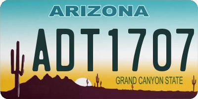 AZ license plate ADT1707