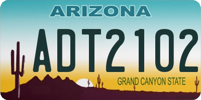AZ license plate ADT2102