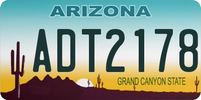 AZ license plate ADT2178