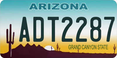 AZ license plate ADT2287