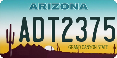 AZ license plate ADT2375