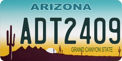 AZ license plate ADT2409