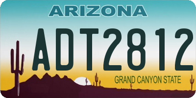 AZ license plate ADT2812