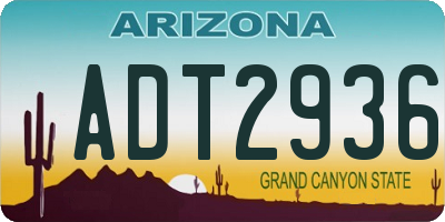 AZ license plate ADT2936