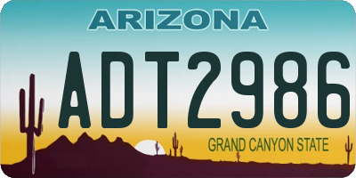 AZ license plate ADT2986