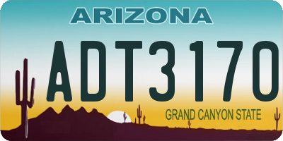 AZ license plate ADT3170