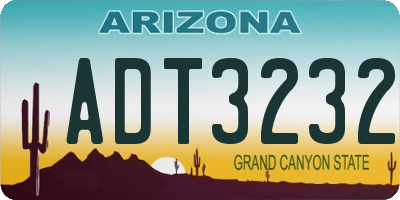 AZ license plate ADT3232