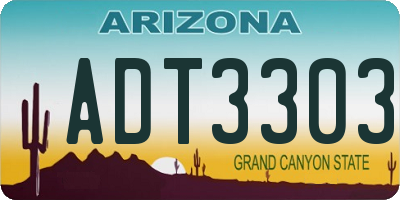 AZ license plate ADT3303