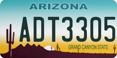 AZ license plate ADT3305