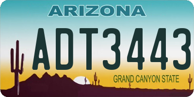 AZ license plate ADT3443
