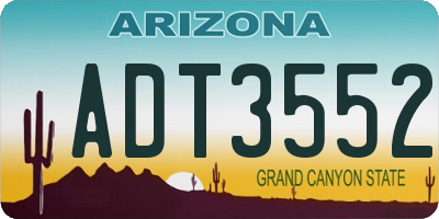 AZ license plate ADT3552