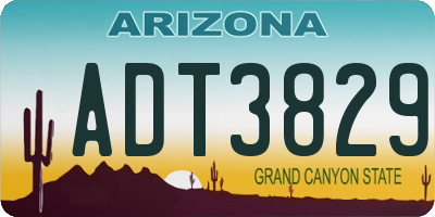 AZ license plate ADT3829