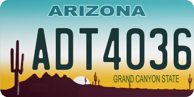 AZ license plate ADT4036