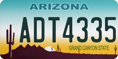 AZ license plate ADT4335