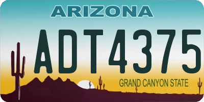 AZ license plate ADT4375