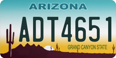 AZ license plate ADT4651