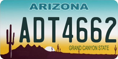 AZ license plate ADT4662