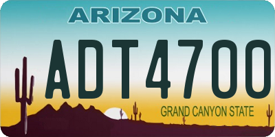 AZ license plate ADT4700