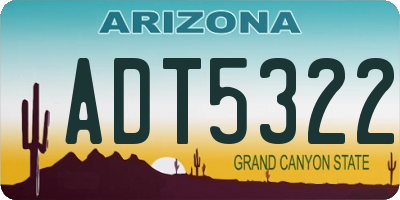 AZ license plate ADT5322