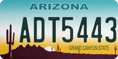 AZ license plate ADT5443