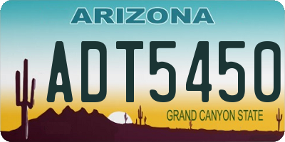 AZ license plate ADT5450
