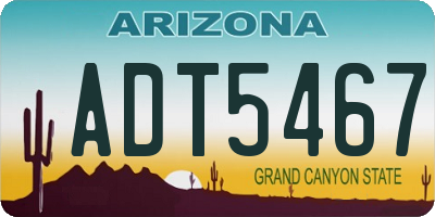 AZ license plate ADT5467