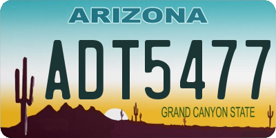 AZ license plate ADT5477