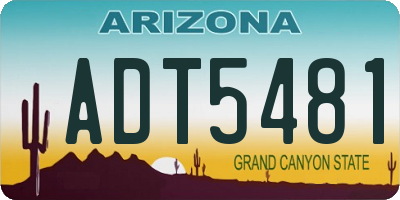 AZ license plate ADT5481