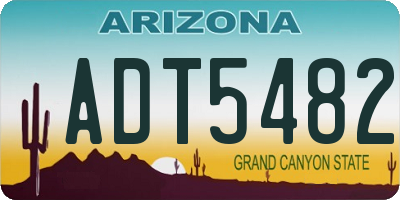 AZ license plate ADT5482