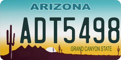AZ license plate ADT5498