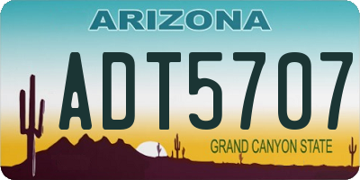 AZ license plate ADT5707