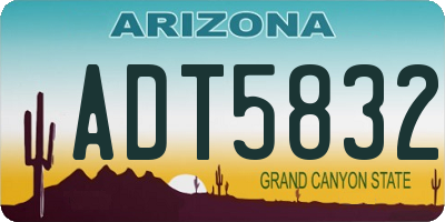 AZ license plate ADT5832