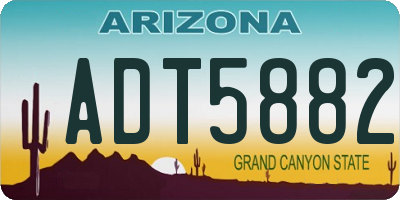 AZ license plate ADT5882