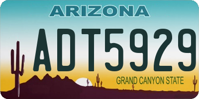 AZ license plate ADT5929