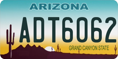 AZ license plate ADT6062