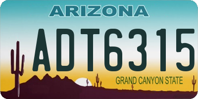 AZ license plate ADT6315