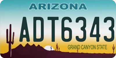 AZ license plate ADT6343
