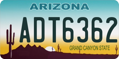 AZ license plate ADT6362