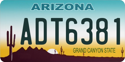 AZ license plate ADT6381