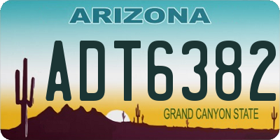 AZ license plate ADT6382