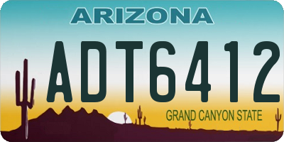 AZ license plate ADT6412