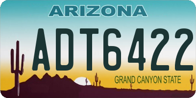 AZ license plate ADT6422