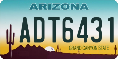 AZ license plate ADT6431