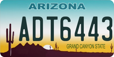 AZ license plate ADT6443