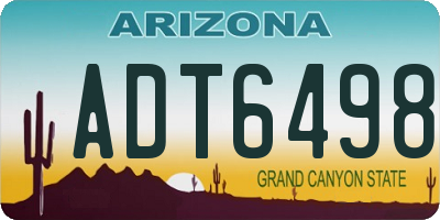 AZ license plate ADT6498