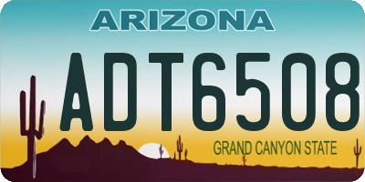 AZ license plate ADT6508