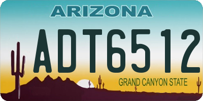AZ license plate ADT6512