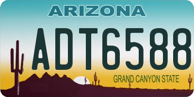 AZ license plate ADT6588